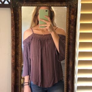 Off the Shoulder Purple Blouse